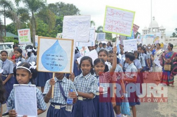 Maharani Tulsibati Girls H.S. School students kicked off awareness rally on â€˜Water Conservationâ€™